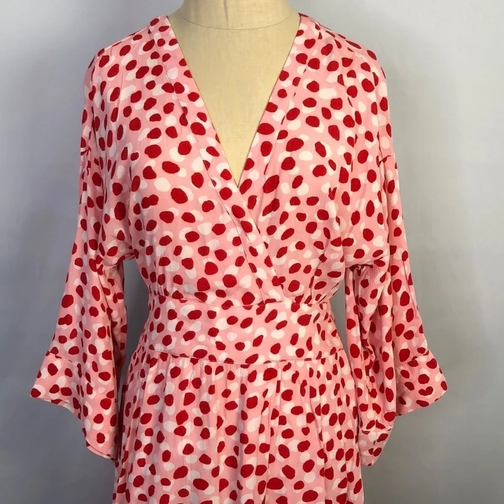 Free Assembly's Dolman Sleeve Red/ Pink/ White Dress Size S